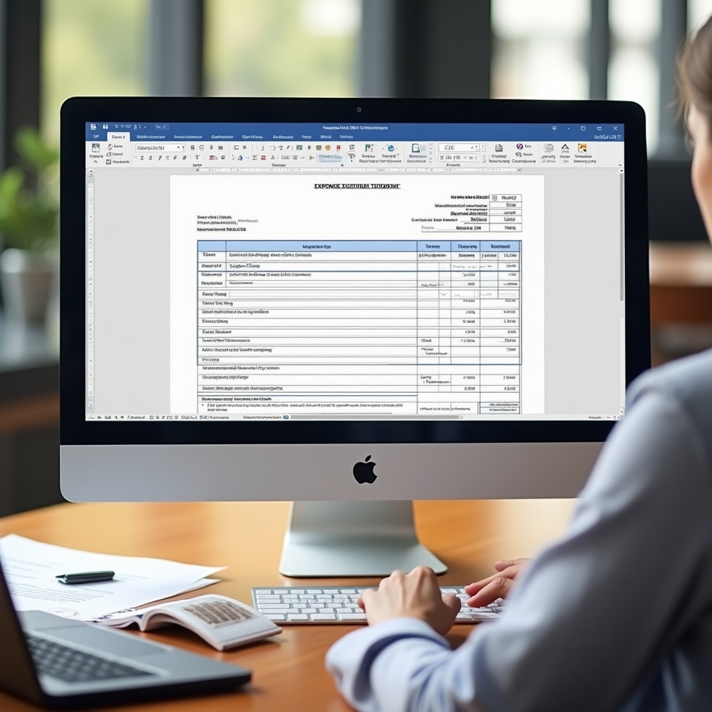 Editable document templates displayed on computer screen ready for customization